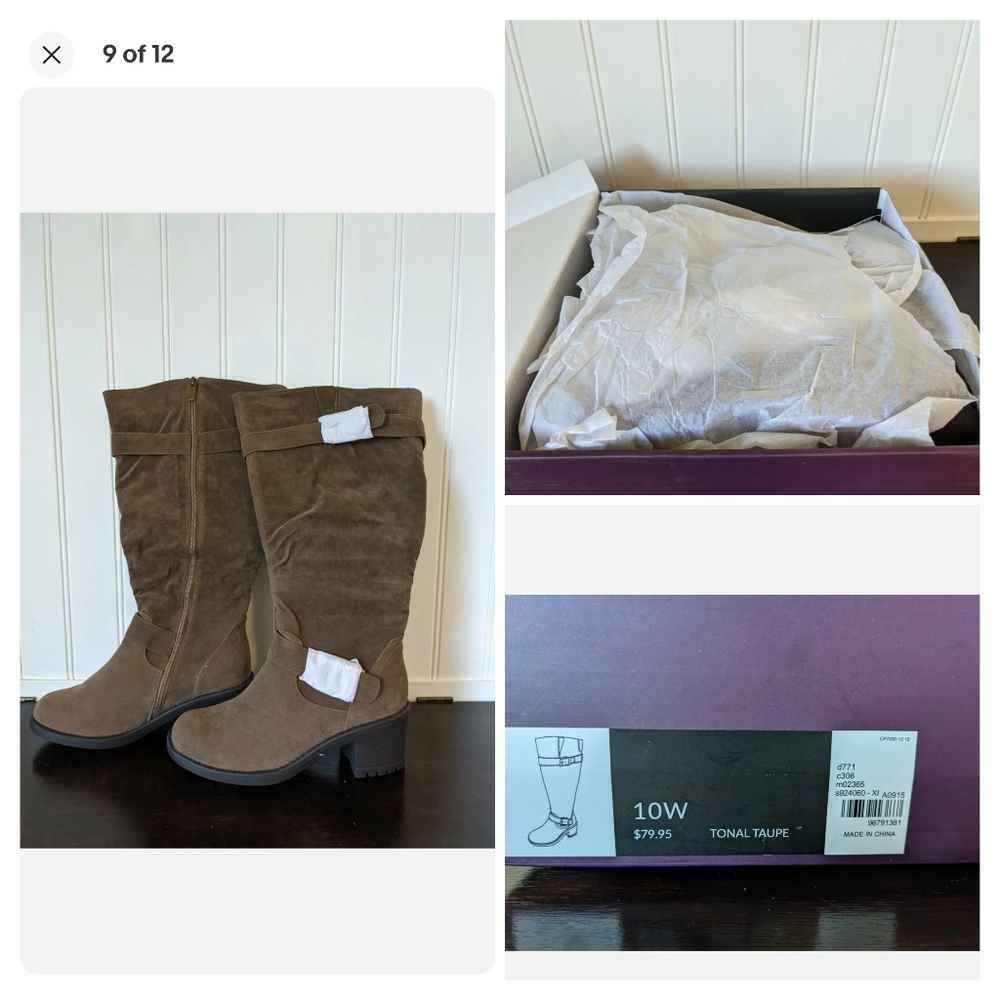 Women's Suede Knee High Boots size 10W: NEW IN BOX! Lane Bryant